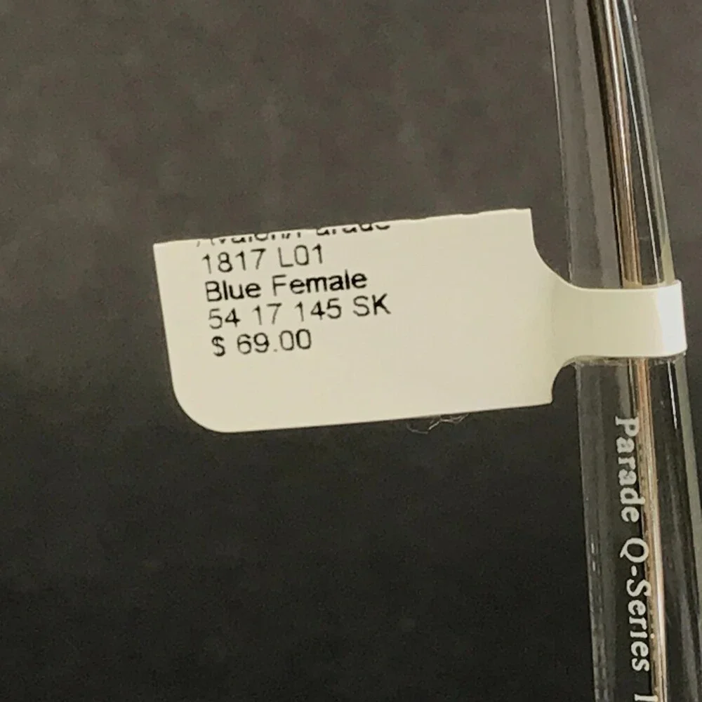 Parade Eyeglasses Frames Q-Series 1817 Blue Clear Cat Eye Full Rim 54-17-145